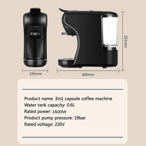 3in1 Espresso Capsule Coffee Machine