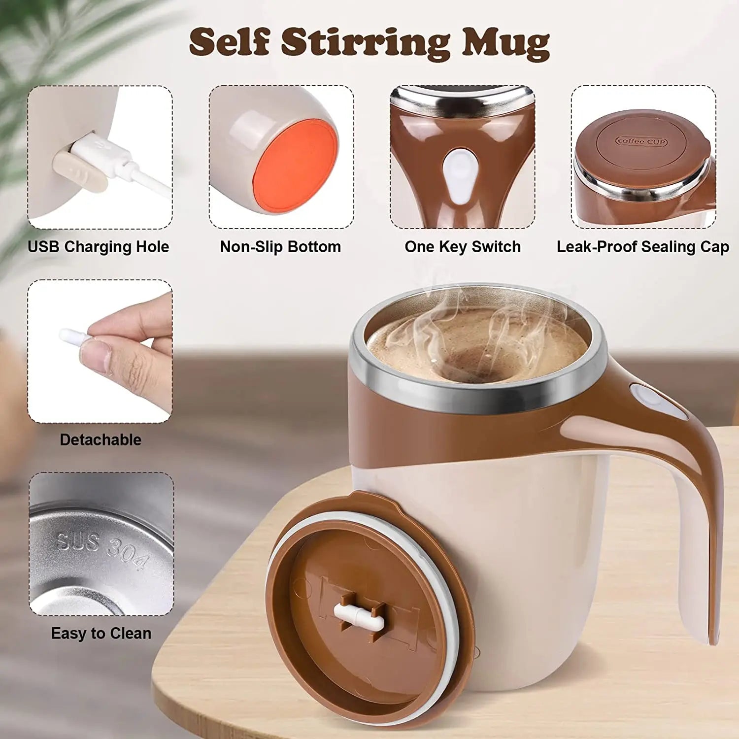 USB Charging Electric Mixing Mug