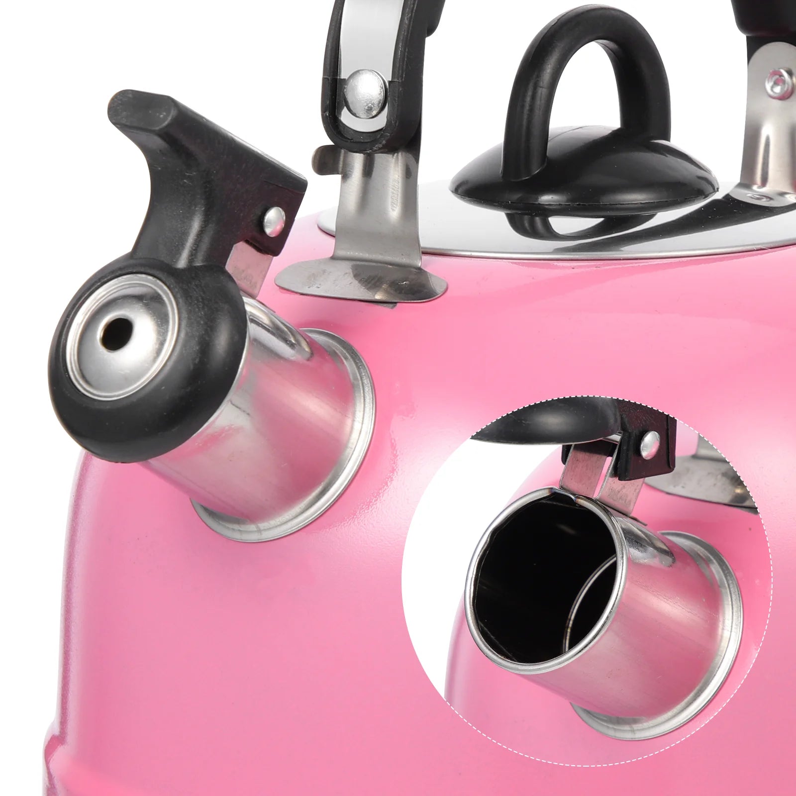 Pink Stainless Steel Camping Teapot