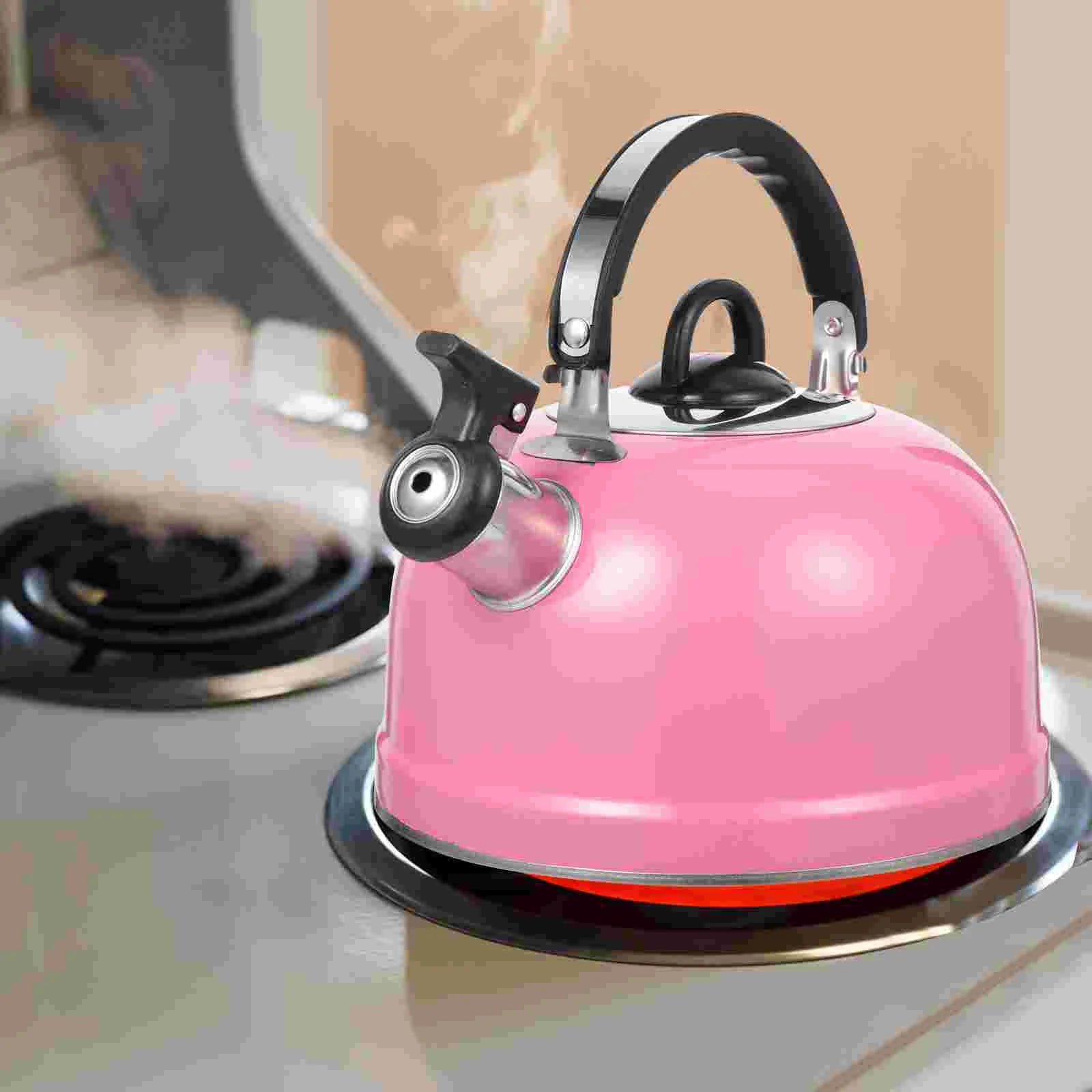 Pink Stainless Steel Camping Teapot