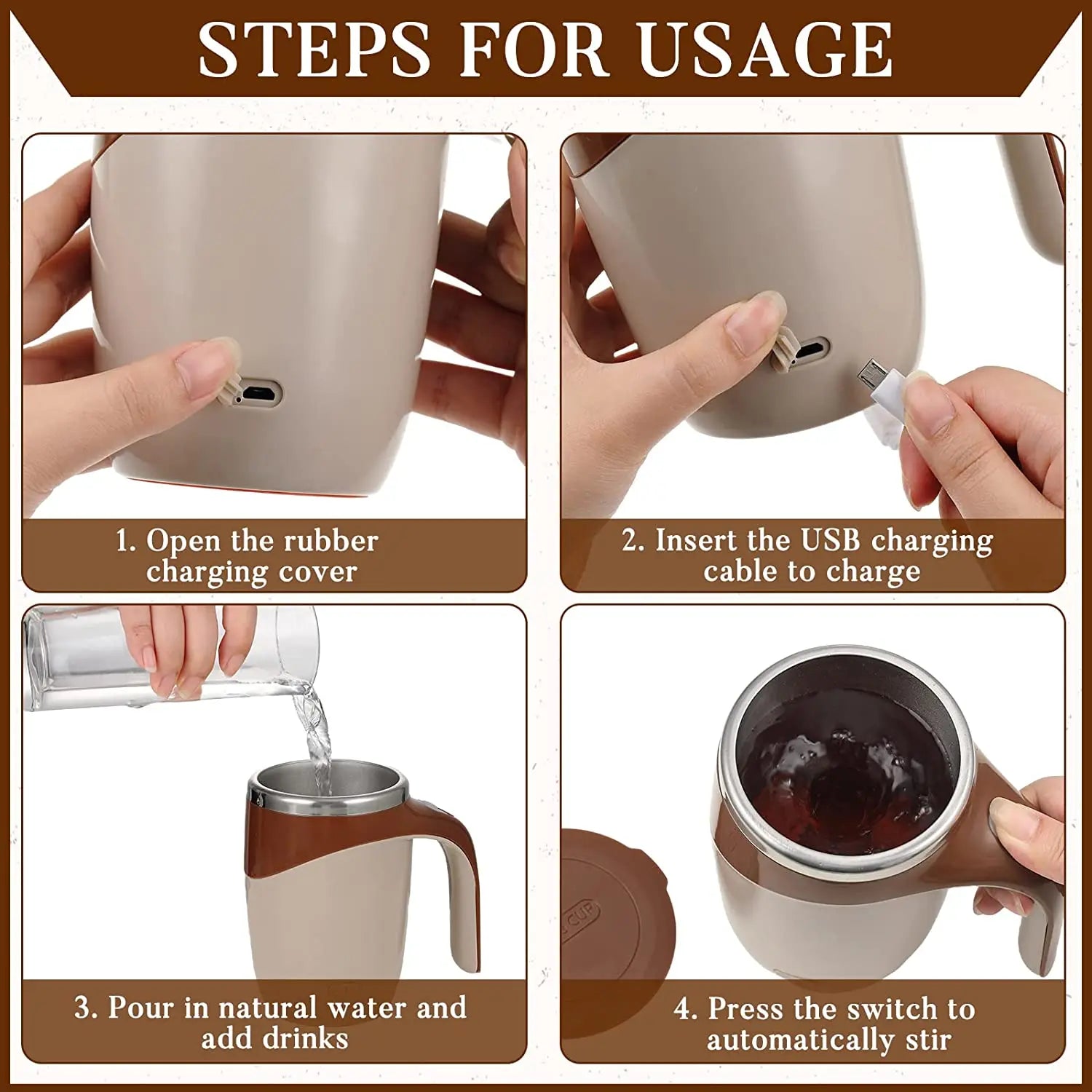 USB Charging Electric Mixing Mug